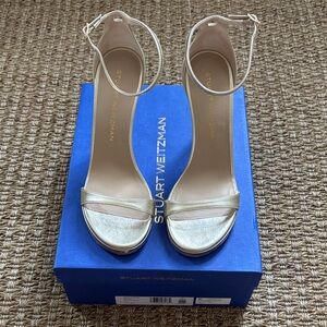 Stuart Weitzman Nudist Platform Sandal Light Gold